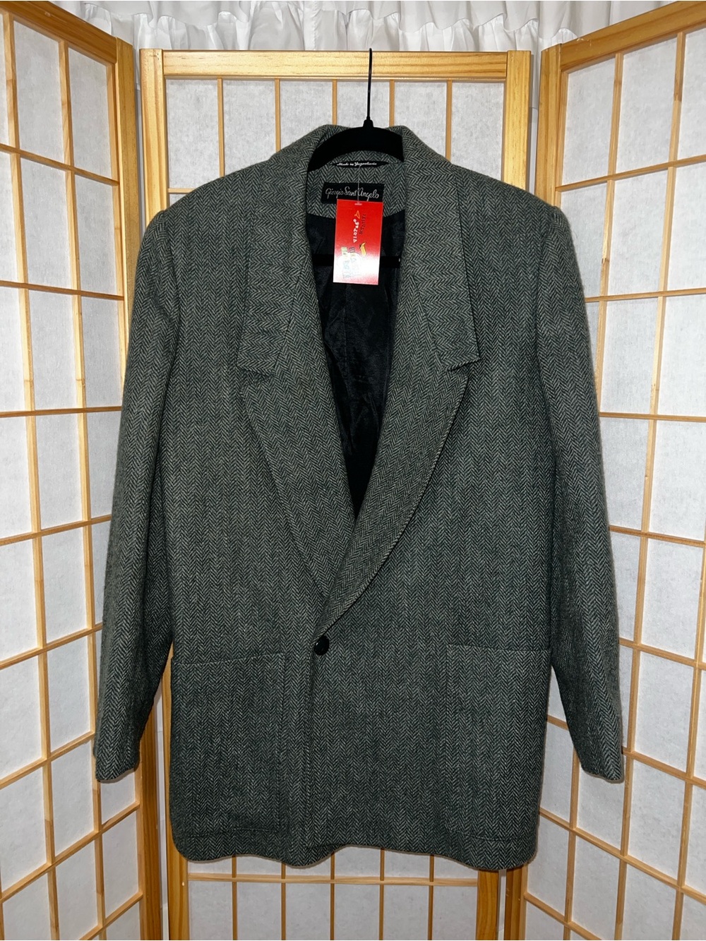 Classic Men's Gray Herringbone Blazer